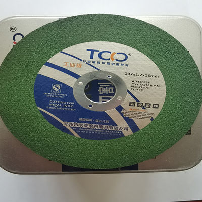 गुणवत्ता  72m/S Abrasive Cut Off Wheel Inox Stainless Steel Side Grinder Disc 107x1.2x16mm फैक्टरी